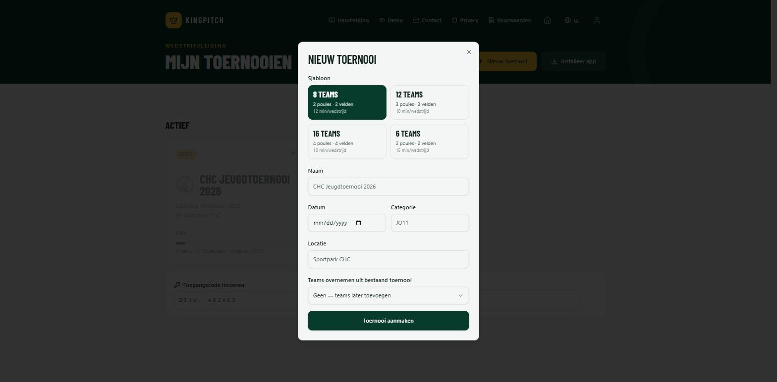 Window to create a new tournament